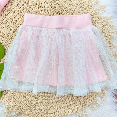 Conj. Blusa de Moletom Stargirl e Saia Tule - Rosa